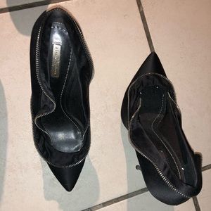 Black zipper heels